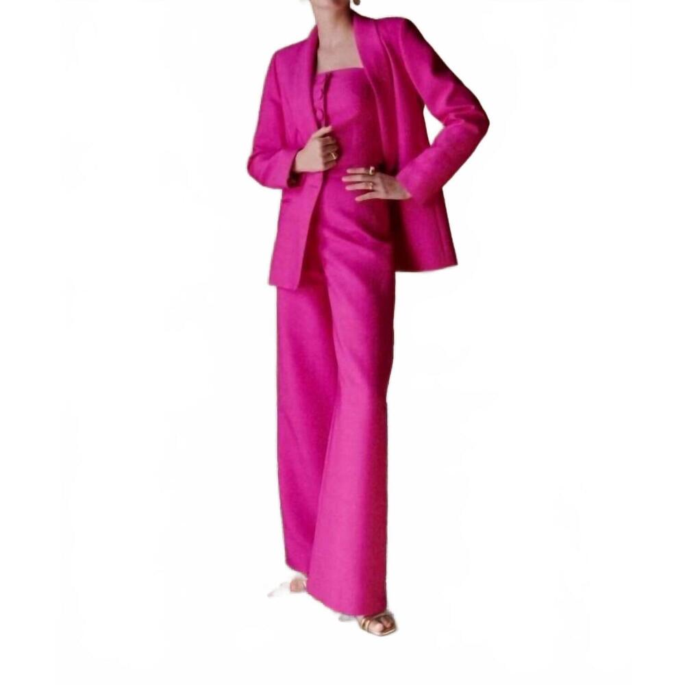 NEW SEZANE tymo wide leg trousers in hot pink - Picture 3 of 3